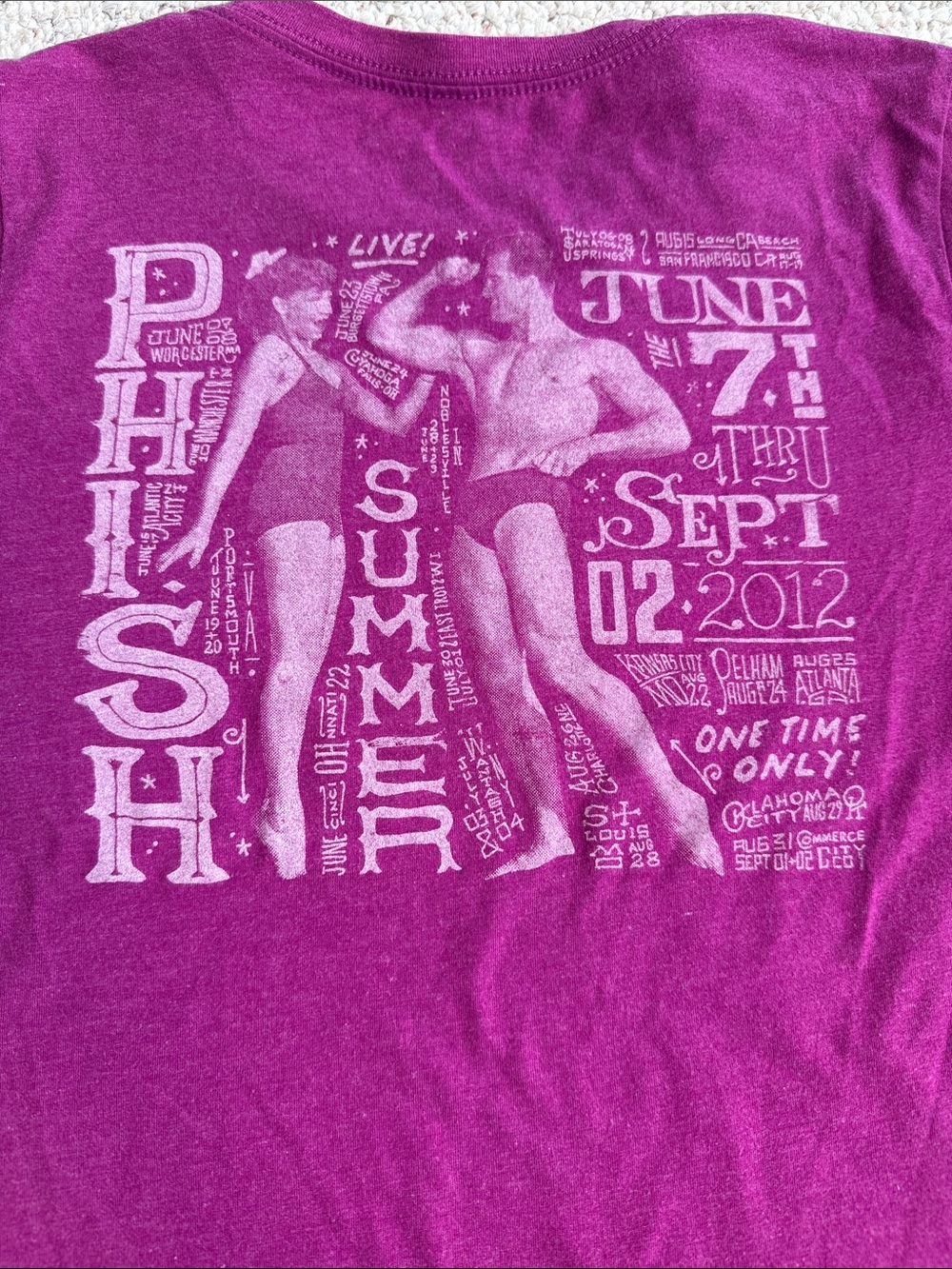 Phish summer 2012 tour dry goods shirt top Women’s Graphic Tee vintage